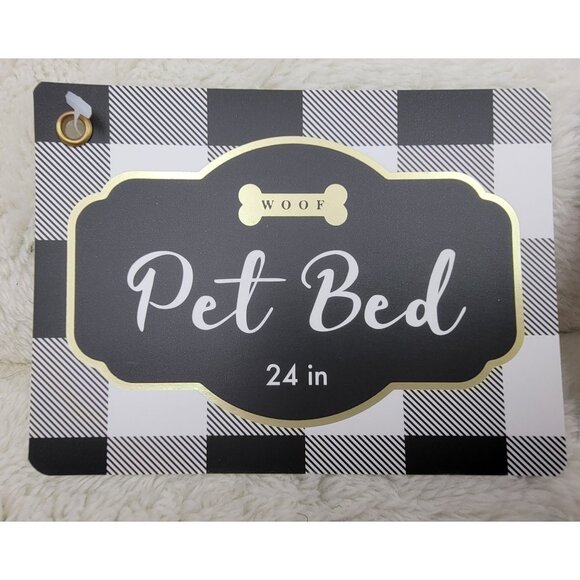 Woof Pet Bed Rectangular Plush  24" Grey & Black Polyester Fiber NEW - Picture 5 of 7